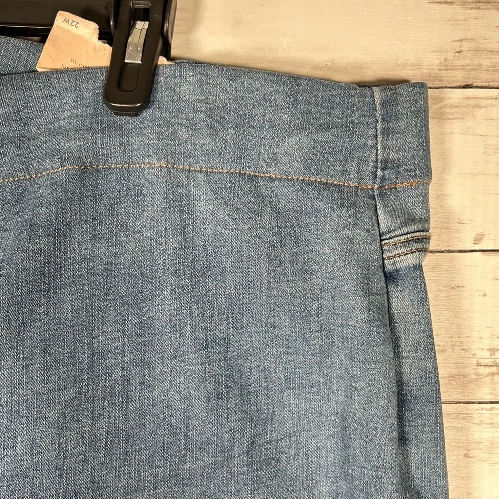 NYDJ Lift X Tuck Women's Clean Maele Washed Blue Pull On Wide Leg Jeans 22W NWT